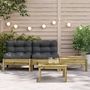 Voir la diapositive 3 : VIDAXL Canape de jardin avec coussins et repose-pied 2 places