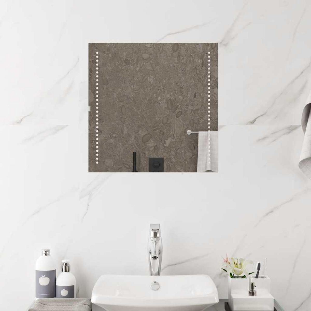 VIDAXL Miroir de salle de bain a LED 50x50 cm