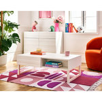 BEST MOBILIER Sofia - table basse - blanc mat - 1 niche - 110 cm. Coloris disponibles : Blanc