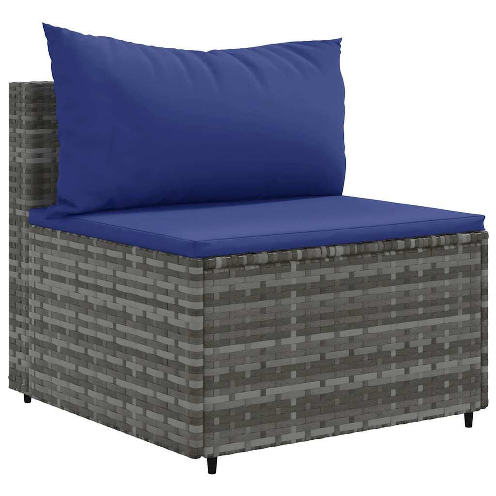 Voir la diapositive 4 : VIDAXL Salon de jardin 6 pcs avec coussins Gris Resine tressee