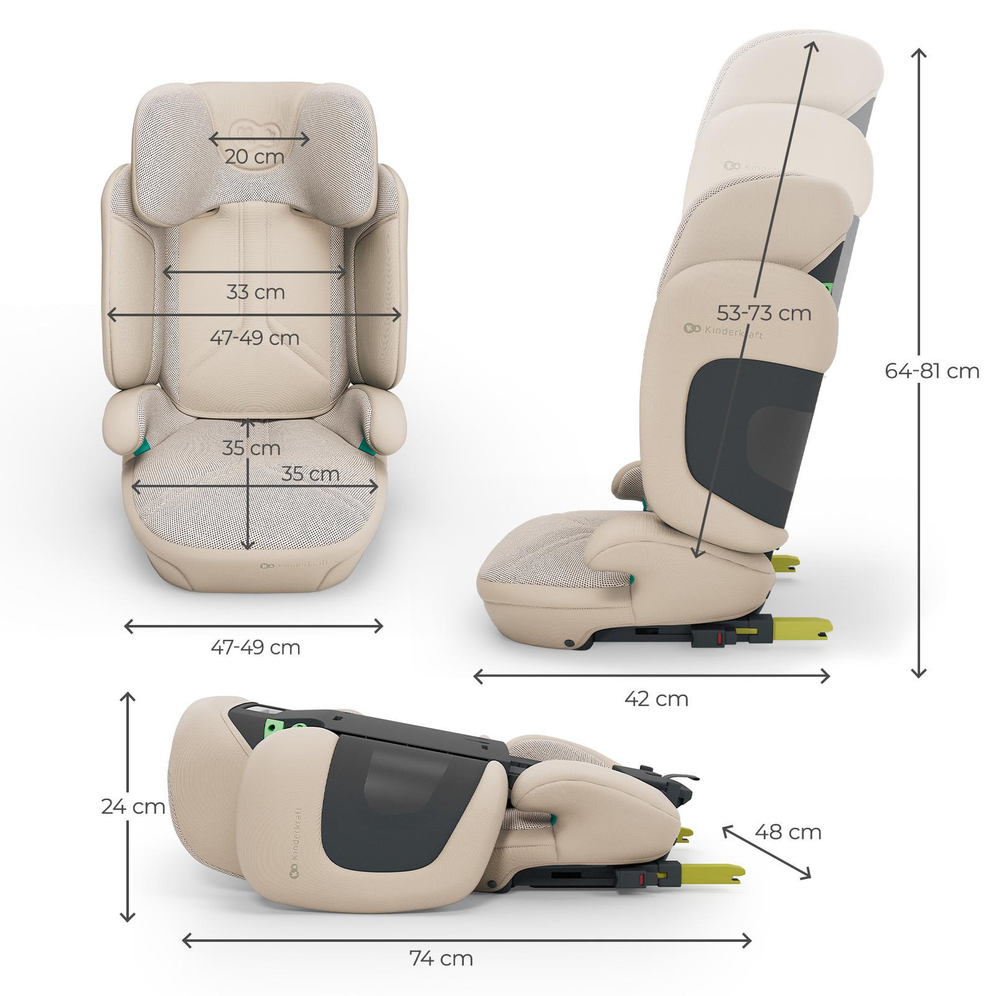 Voir la diapositive 6 : KINDERKRAFT Siège auto évolutif pour enfants de 100 à 150 cm