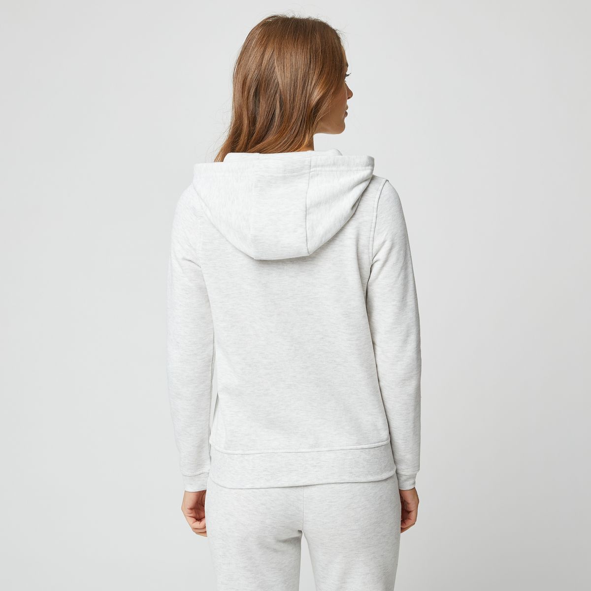 IN EXTENSO Sweat de sport zippé à capuche écru femme