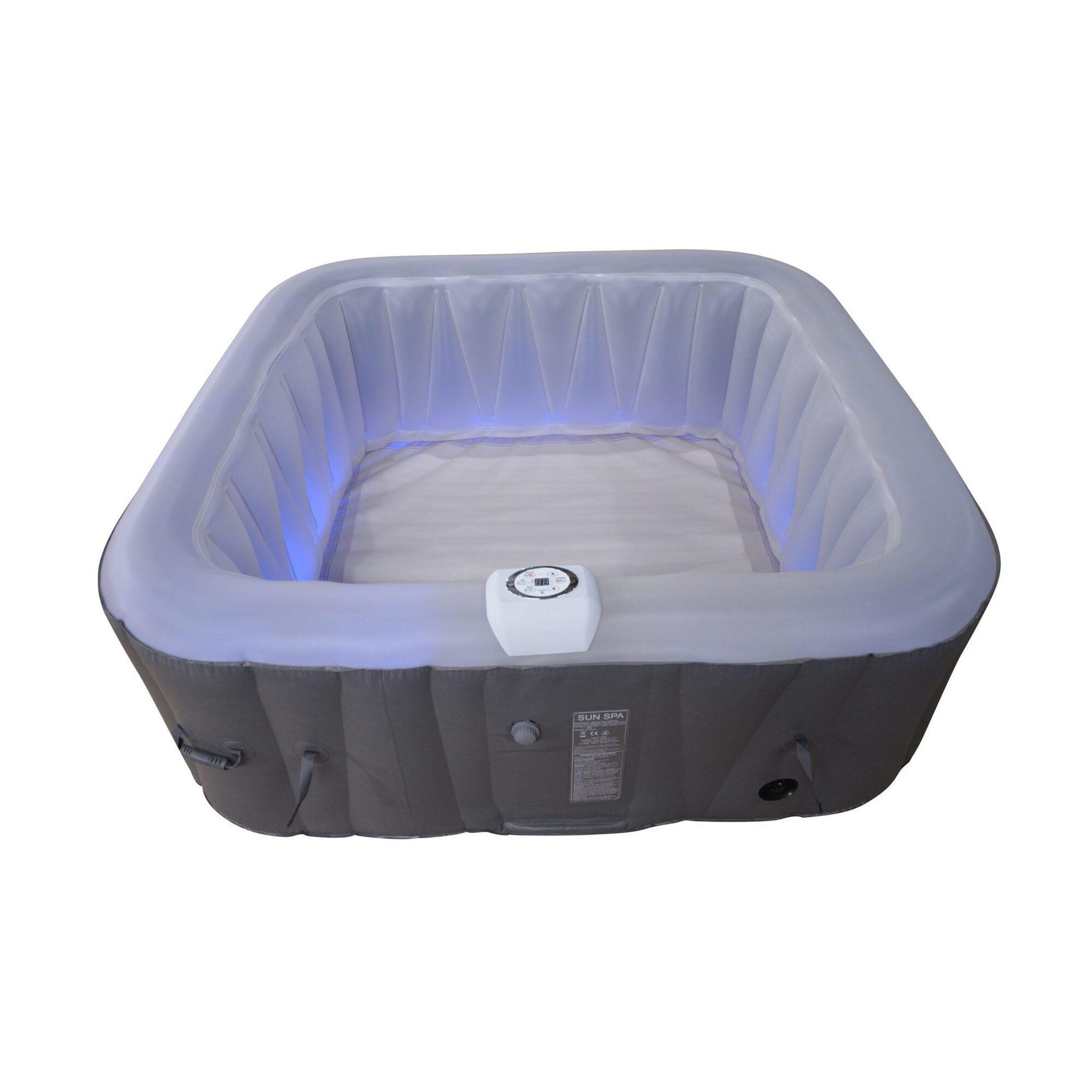 SUNSPA Spa gonflable 4 places carré - sunspa - bandeau led inclus - dimensions : 155 x 155 cm