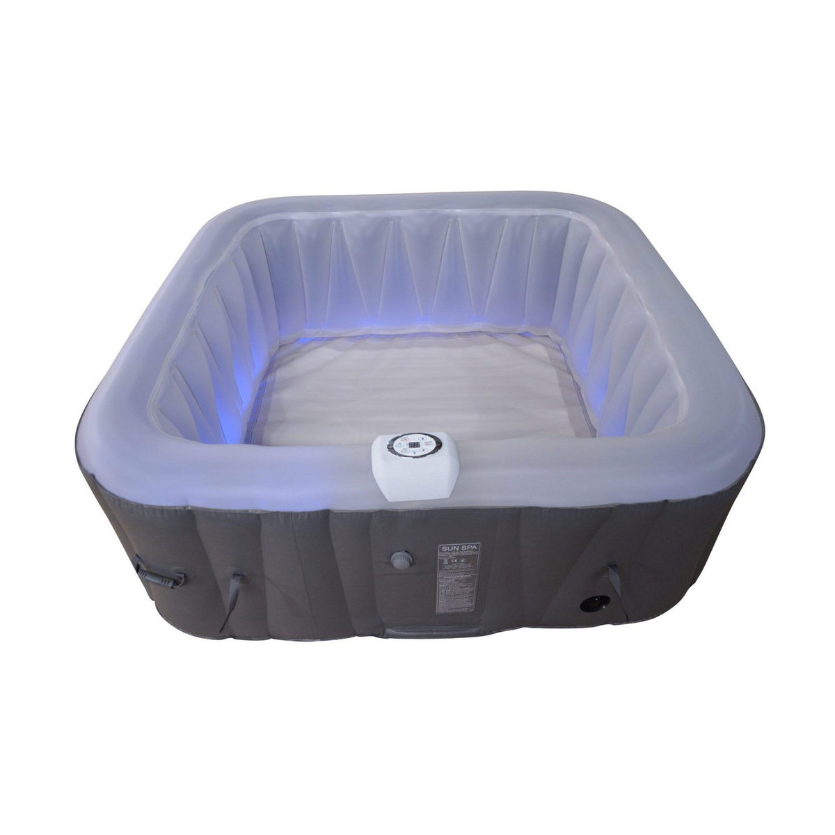 SUNSPA Spa gonflable 4 places carré - Sunspa - Bandeau LED inclus - Dimensions : 155 x 155 cm