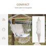 Voir la diapositive 5 : OUTSUNNY Chaise suspendue chaise hamac de voyage portable assise dossier rembourrés macramé coton polyester beige