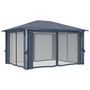 Voir la diapositive 5 : VIDAXL Tonnelle avec rideau et lumieres LED 4x3 m Anthracite Aluminium
