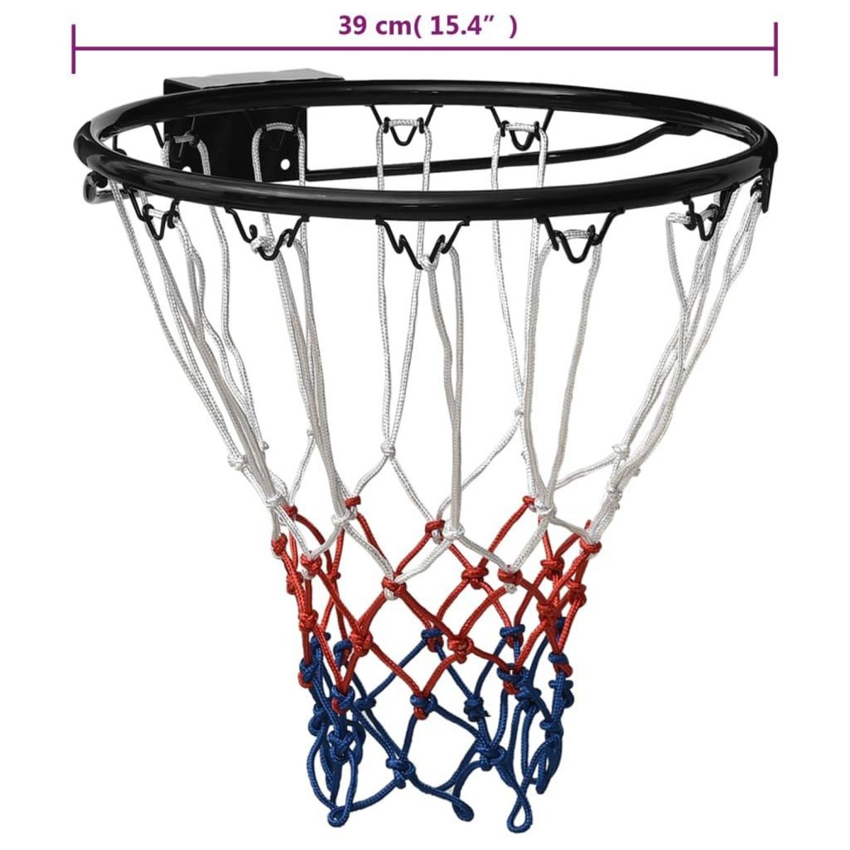 VIDAXL Cerceau de basket Noir 39 cm Acier