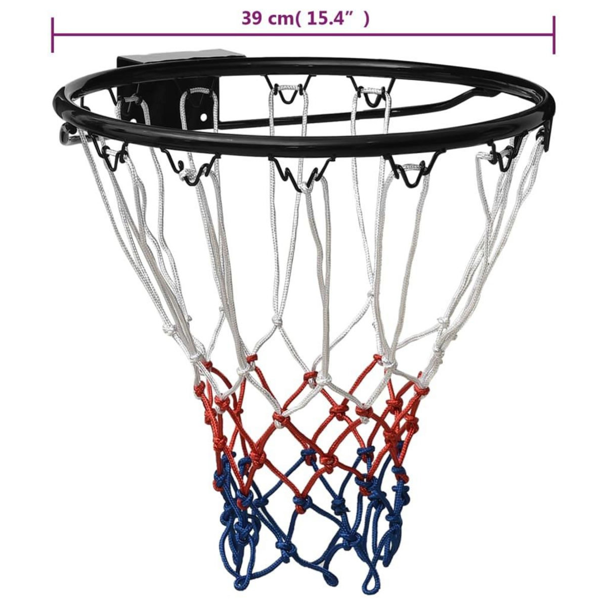 VIDAXL Cerceau de basket Noir 39 cm Acier