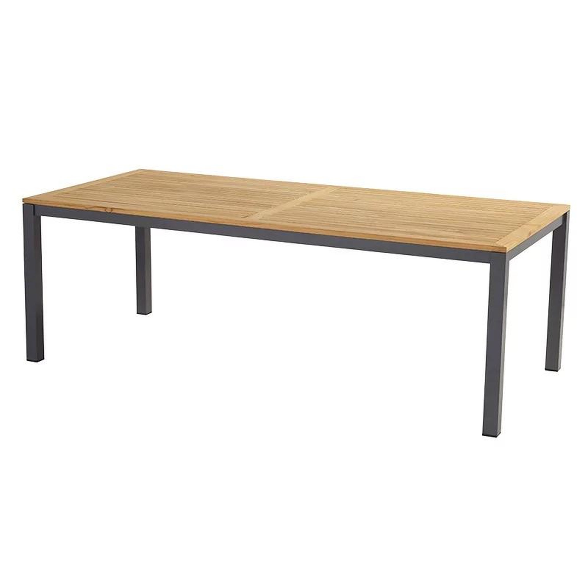 Chalet & jardin Grande table rectangulaire en eucalyptus et aluminium 220 x 100 cm
