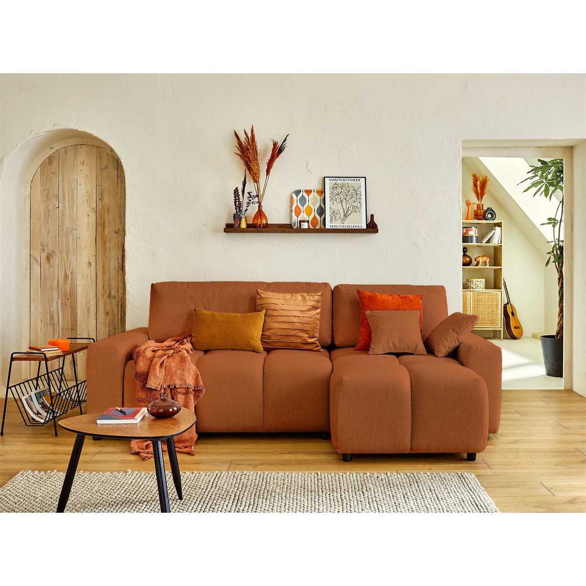 LISA DESIGN Crocus - canapé d'angle réversible - 4 places - convertible avec coffre - en tissu