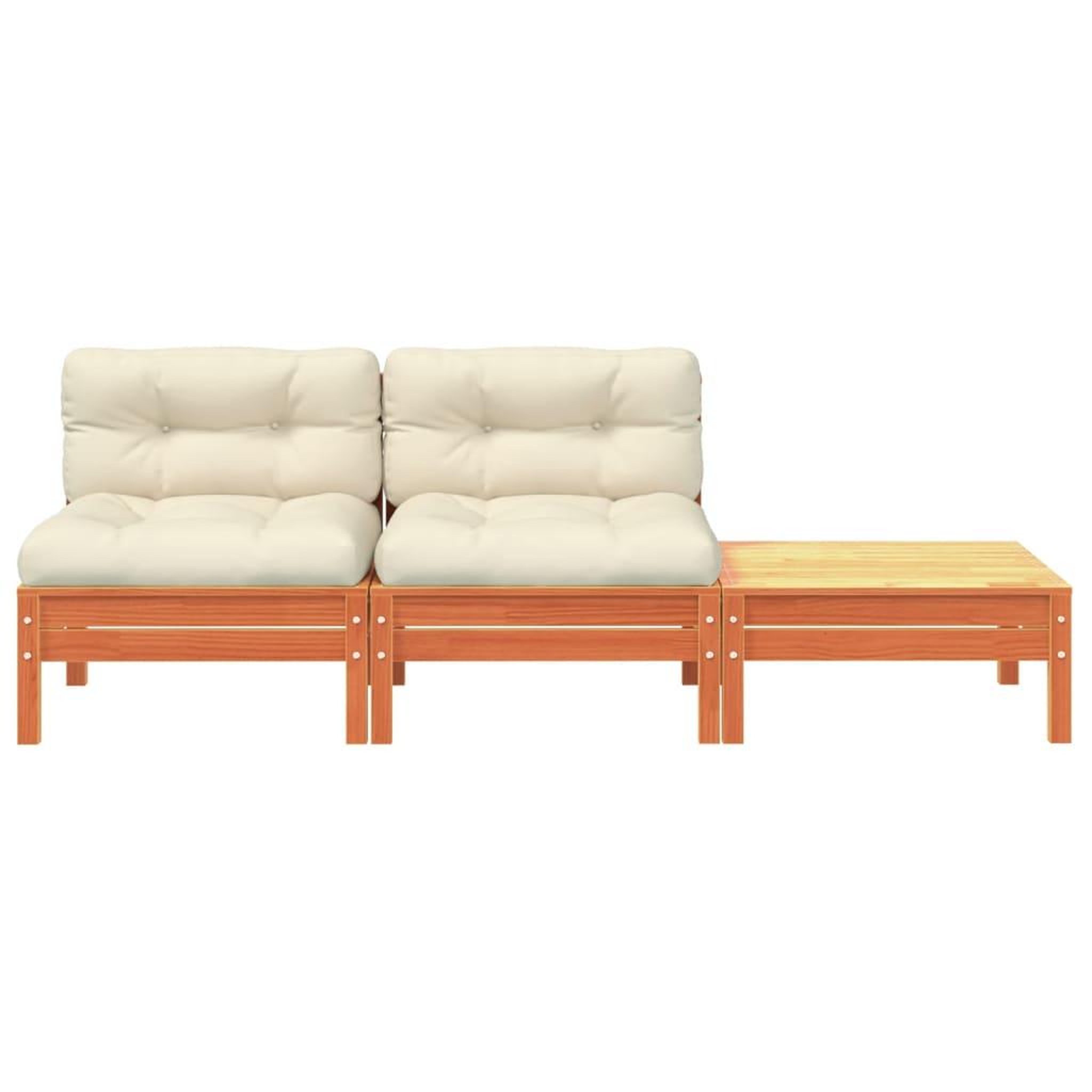 Voir la diapositive 5 : VIDAXL Canape de jardin avec coussins et repose-pied 2 places