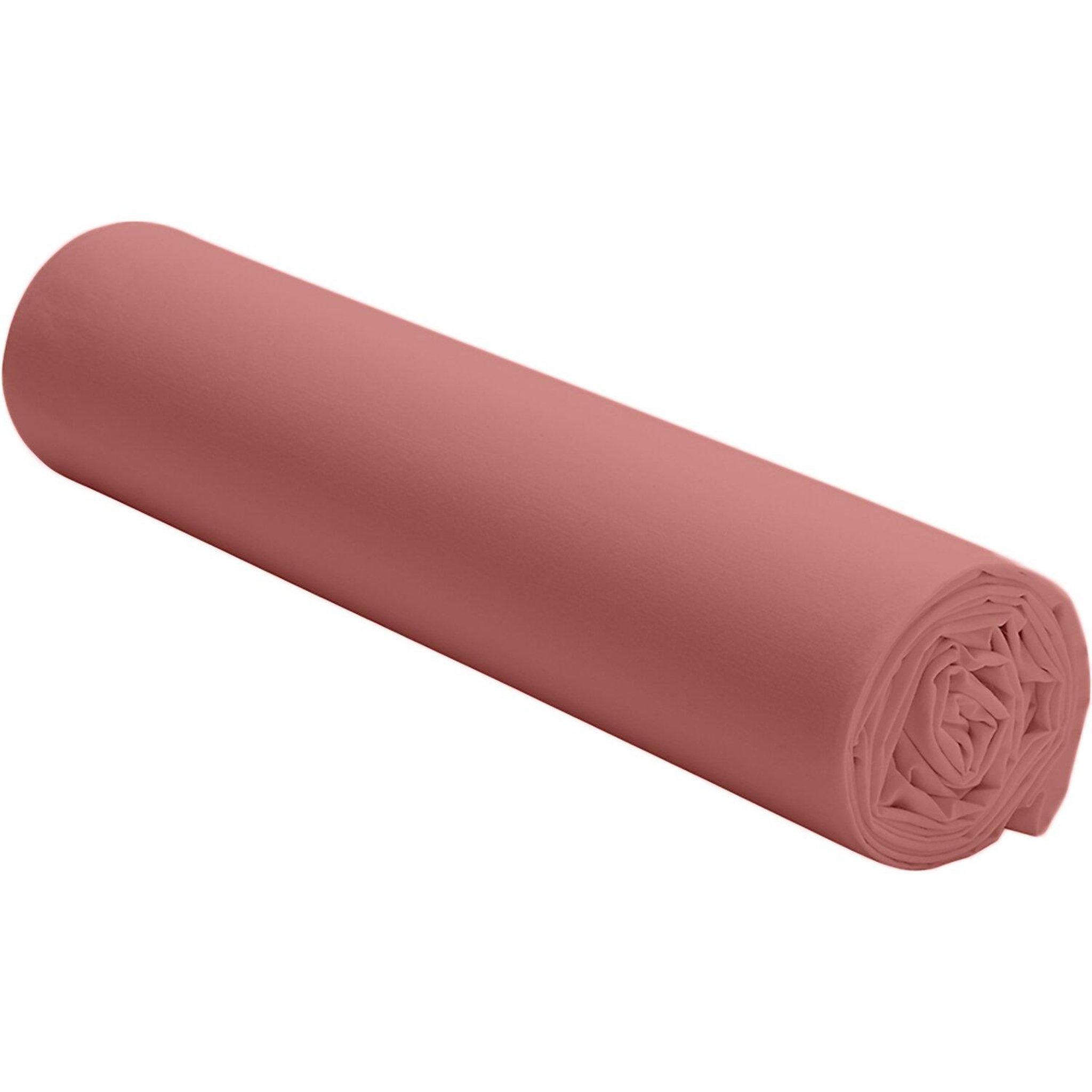 Voir la diapositive 2 : BATON ROUGE Drap housse 100% percale de coton lavé 80 fils/cm² - vieux rose