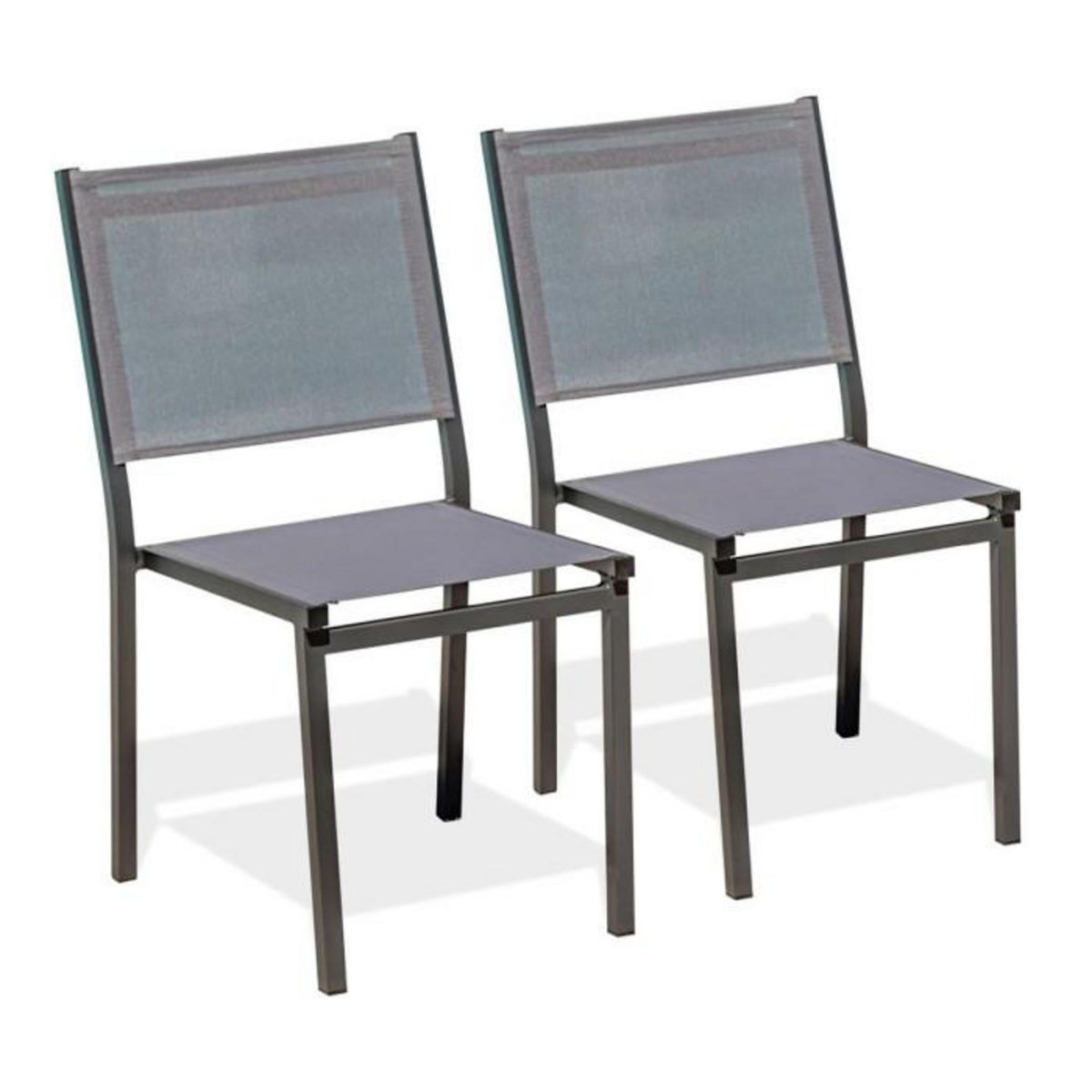 Paris Prix Lot de 2 Chaises de Jardin Empilables  Tolede  87cm Gris Anthracite