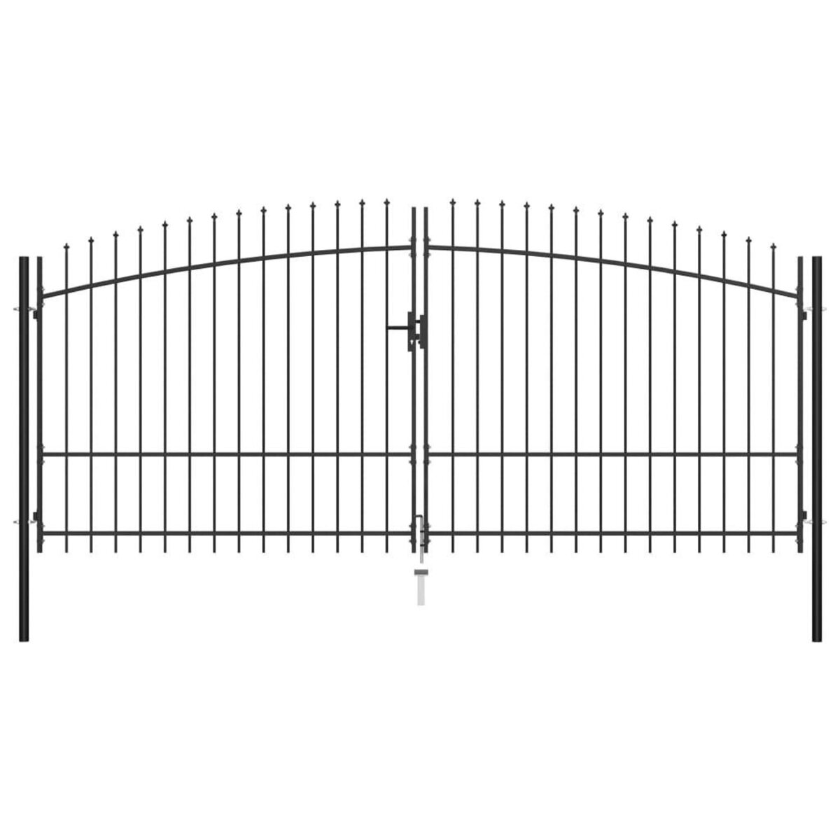 VIDAXL Double portail avec haut sous forme de lance 400 x 225 cm