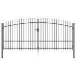 VIDAXL Double portail avec haut sous forme de lance 400 x 225 cm