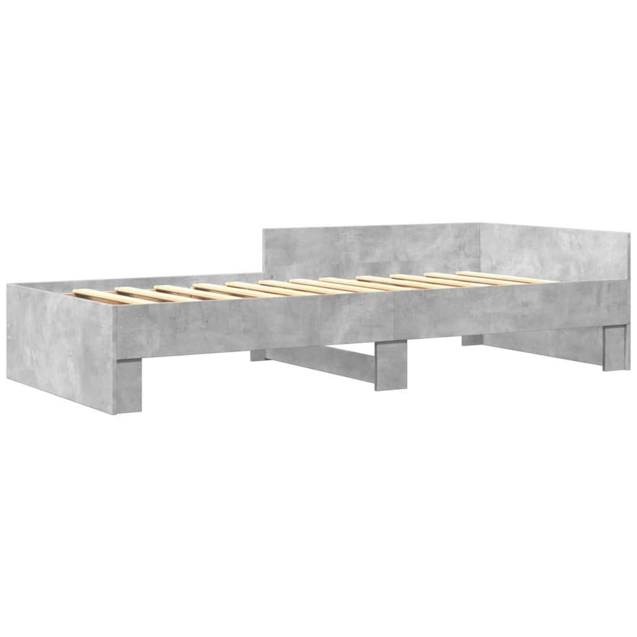 Voir la diapositive 3 : VIDAXL Cadre de lit sans matelas gris beton 90x190cm bois d'ingenierie