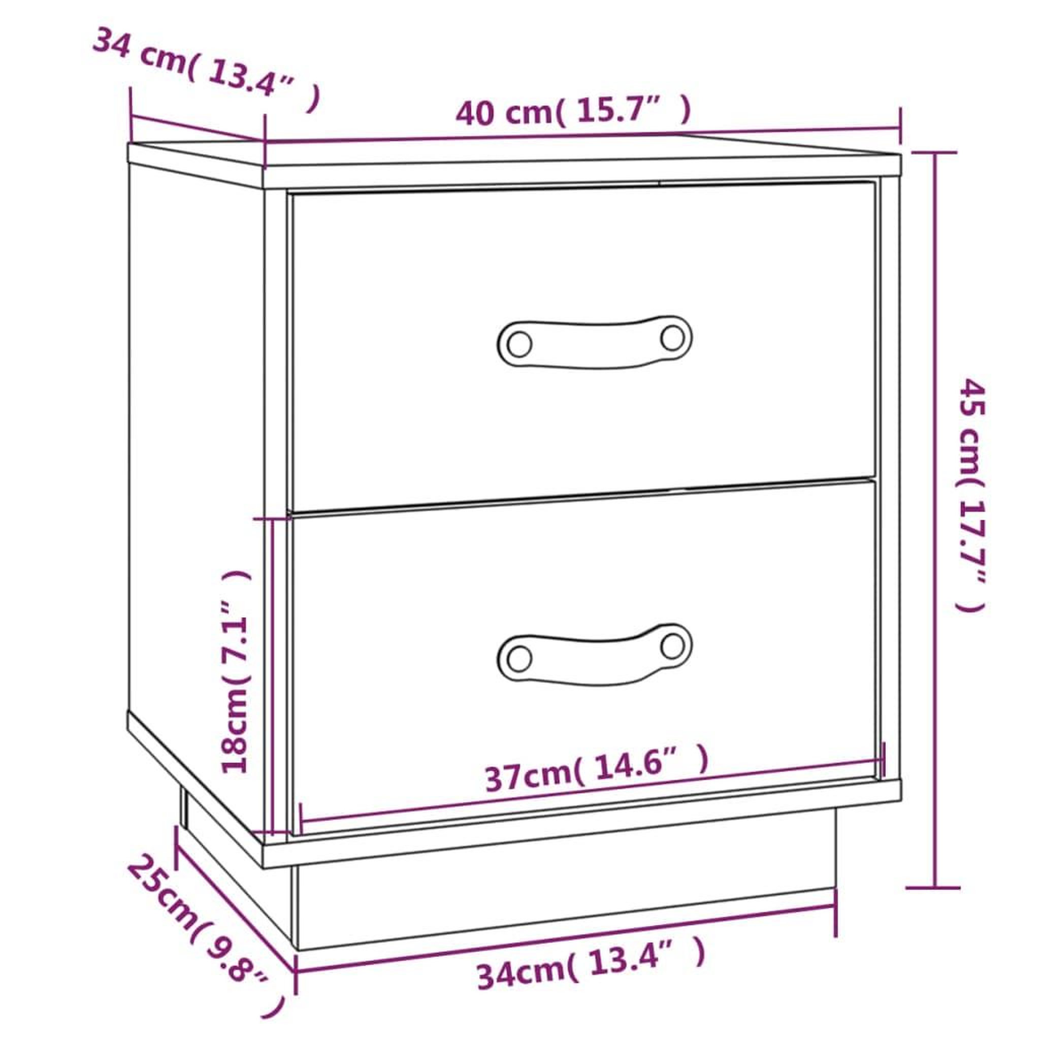 Voir la diapositive 6 : VIDAXL Tables de chevet 2 pcs Marron miel 40x34x45 cm Bois pin massif