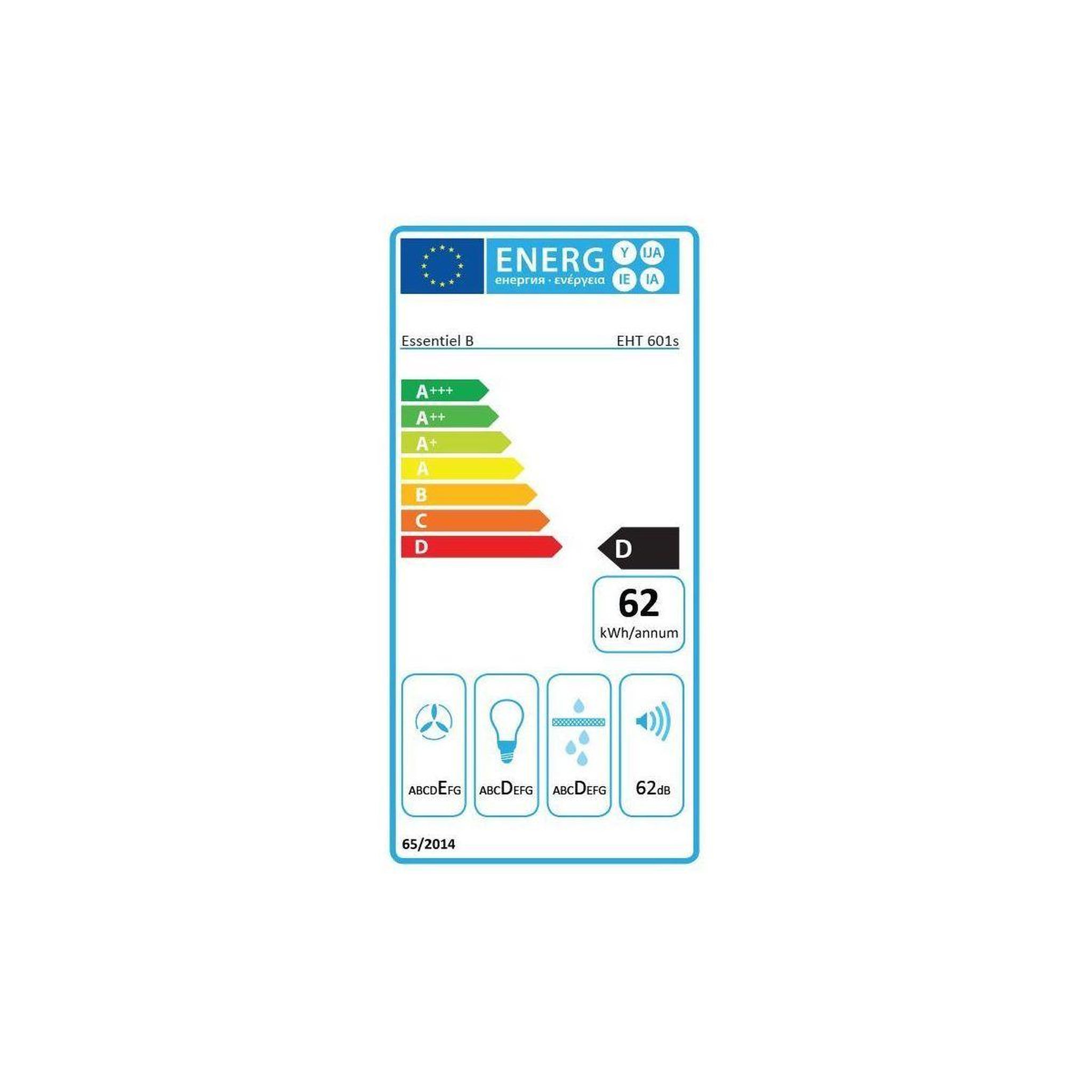 Voir la diapositive 5 : ESSENTIEL B Hotte escamotable EHT601s Escamotable