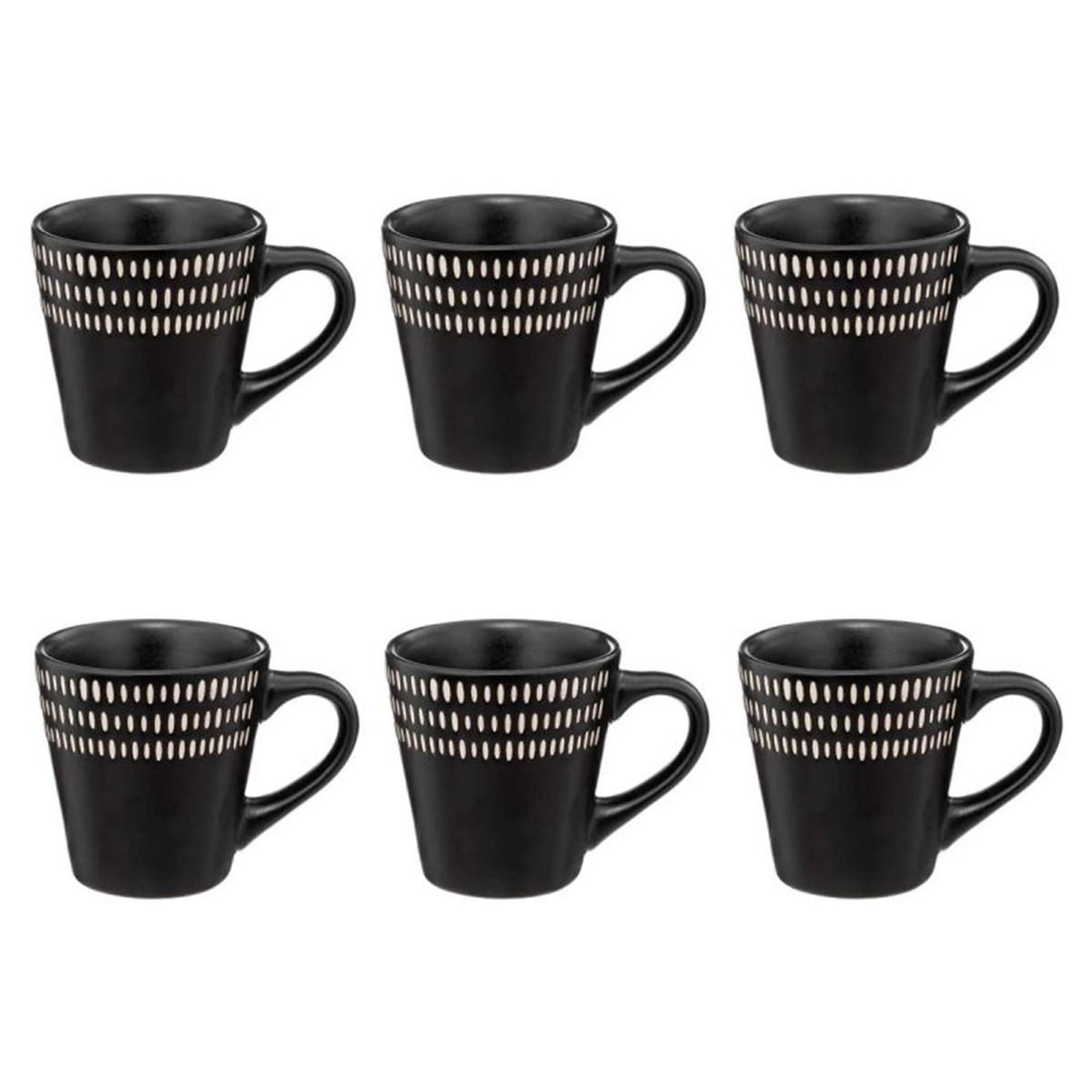 Voir la diapositive 1 : SECRET DE GOURMET Lot de 6 tasses à café  ethnikaa  8cl noir