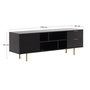 Voir la diapositive 5 : BEST MOBILIER Monica - meuble tv - noir - 4 niches et 2 portes - 150 cm
