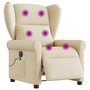 Voir la diapositive 1 : VIDAXL Fauteuil inclinable de massage electrique creme tissu
