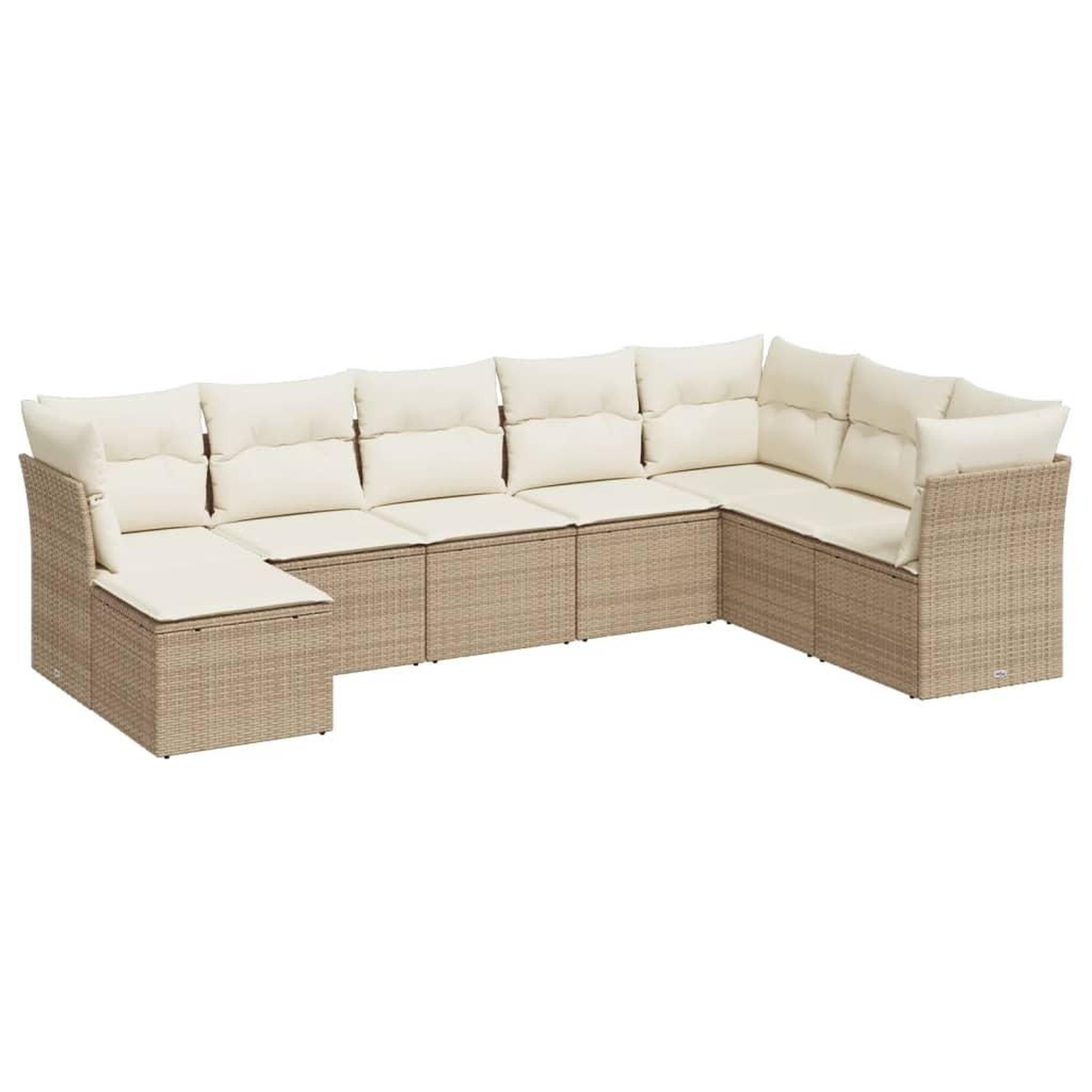 Voir la diapositive 2 : VIDAXL Salon de jardin avec coussins 8 pcs beige resine tressee