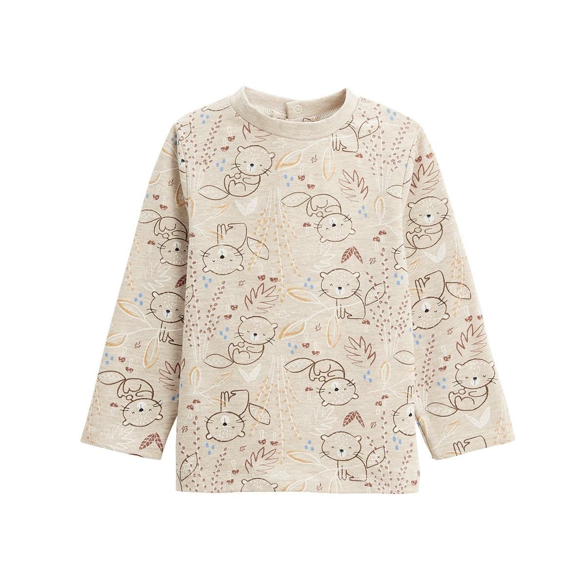 Petit Béguin Ensemble salopette bébé en sherpa et t-shirt Cracotte