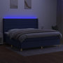 Voir la diapositive 3 : VIDAXL Sommier a lattes de lit et matelas et LED Bleu 200x200 cm Tissu