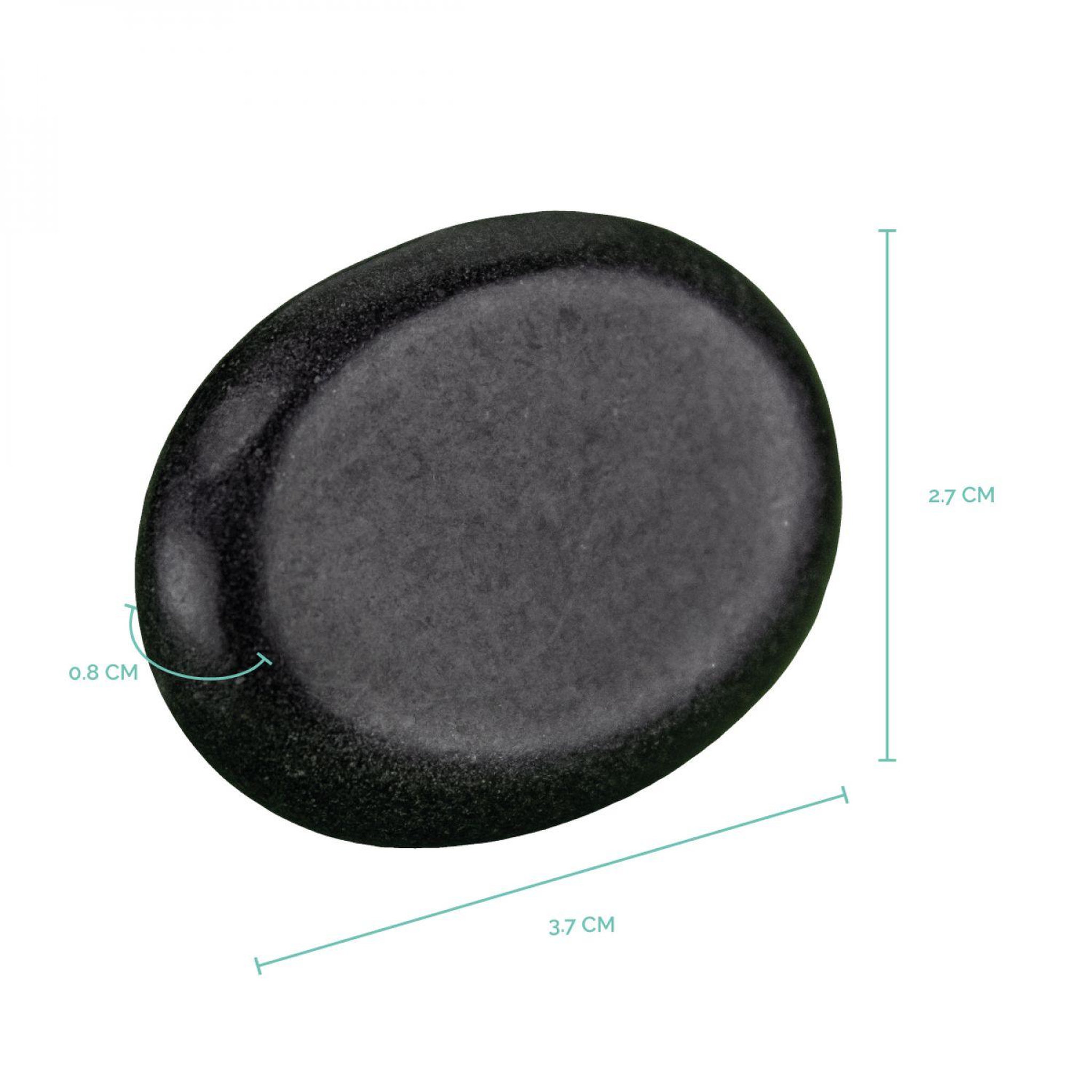 Voir la diapositive 2 : VIVEZEN Lot de 8 pierres chaudes pour massage en basalte naturel poli - Ovale - S