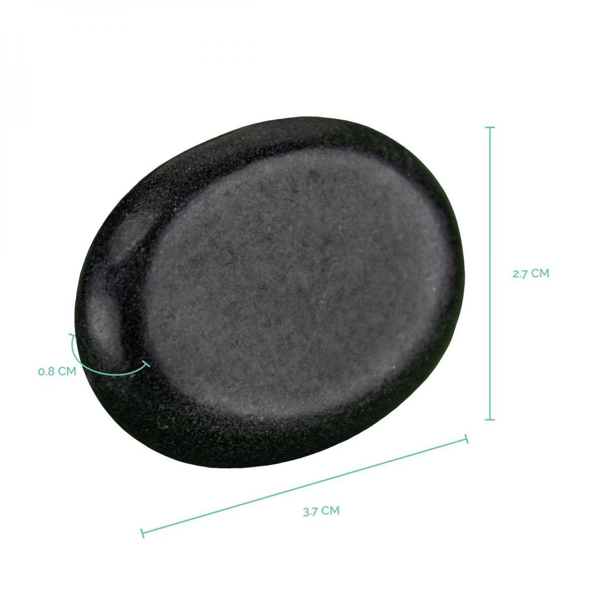 VIVEZEN Lot de 8 pierres chaudes pour massage en basalte naturel poli - Ovale - S