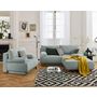 Voir la diapositive 6 : BEST MOBILIER Cristal - canapé 3 places - convertible avec coffre et grand pouf - en velours côtelé