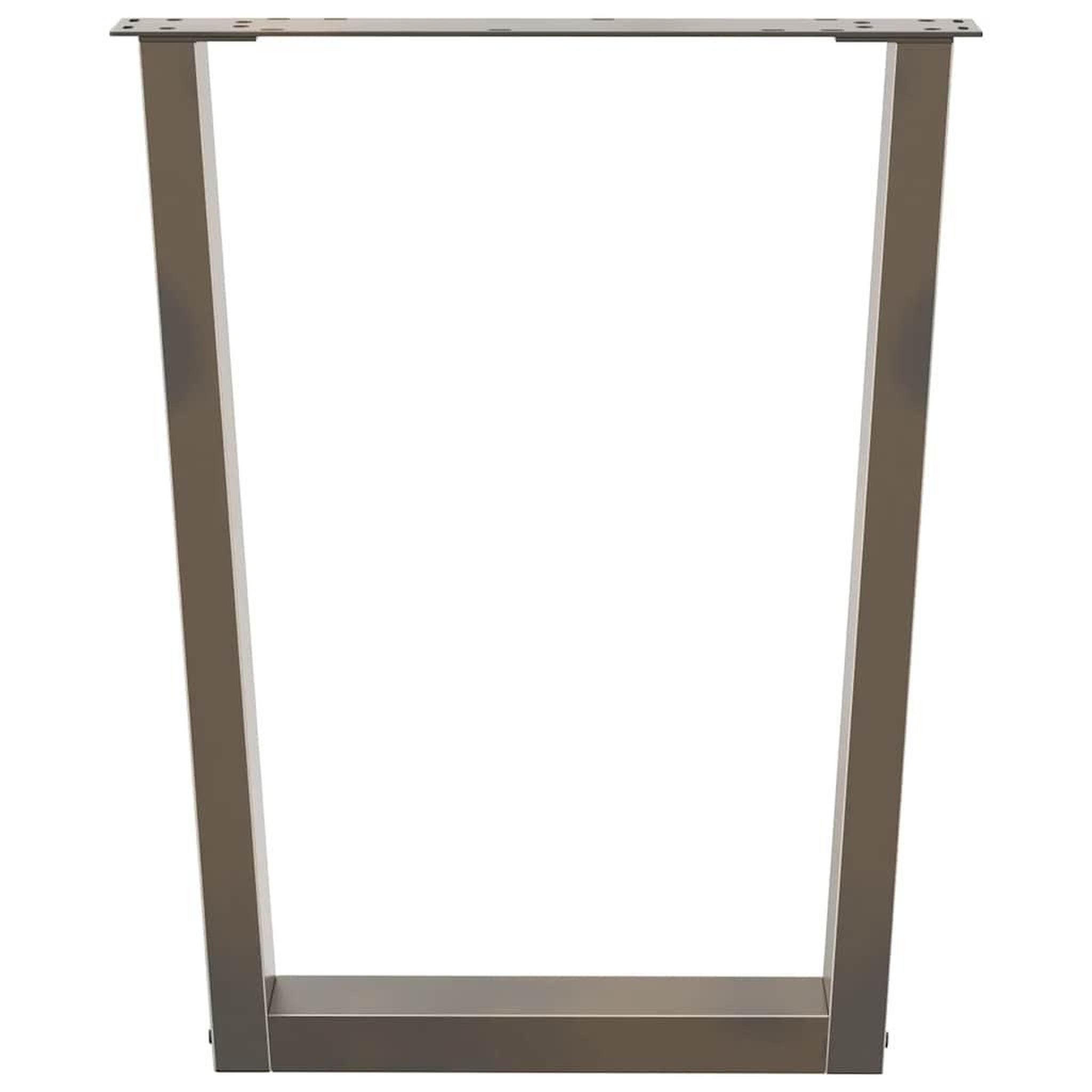 Voir la diapositive 5 : VIDAXL Pieds de table a manger forme V 3 pcs acier naturel acier