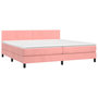 Voir la diapositive 4 : VIDAXL Sommier a lattes de lit avec matelas LED Rose 200x200cm Velours