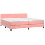 Voir la diapositive 4 : VIDAXL Sommier a lattes de lit avec matelas LED Rose 200x200cm Velours