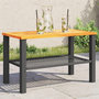 Voir la diapositive 1 : VIDAXL Table de jardin noir 70x38x42 cm resine tressee et bois acacia