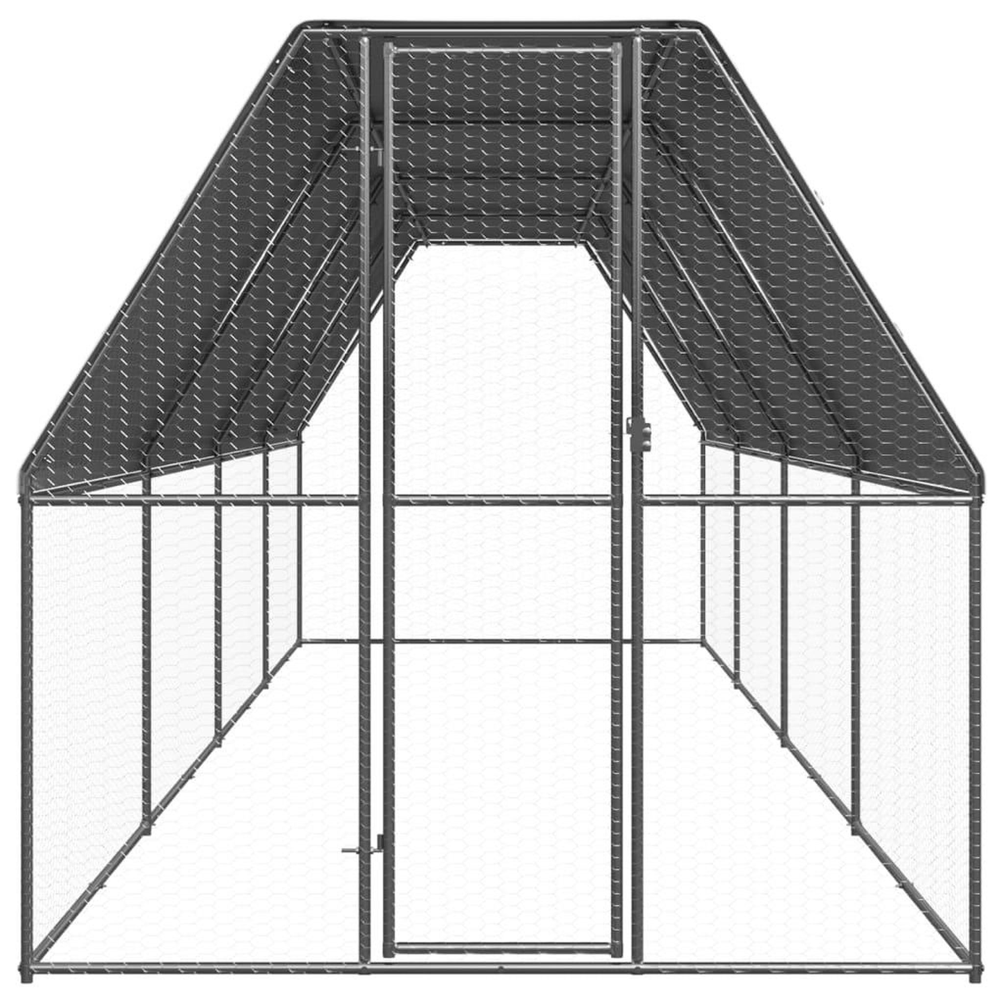 Voir la diapositive 2 : VIDAXL Poulailler d'exterieur 2x8x2 m Acier galvanise