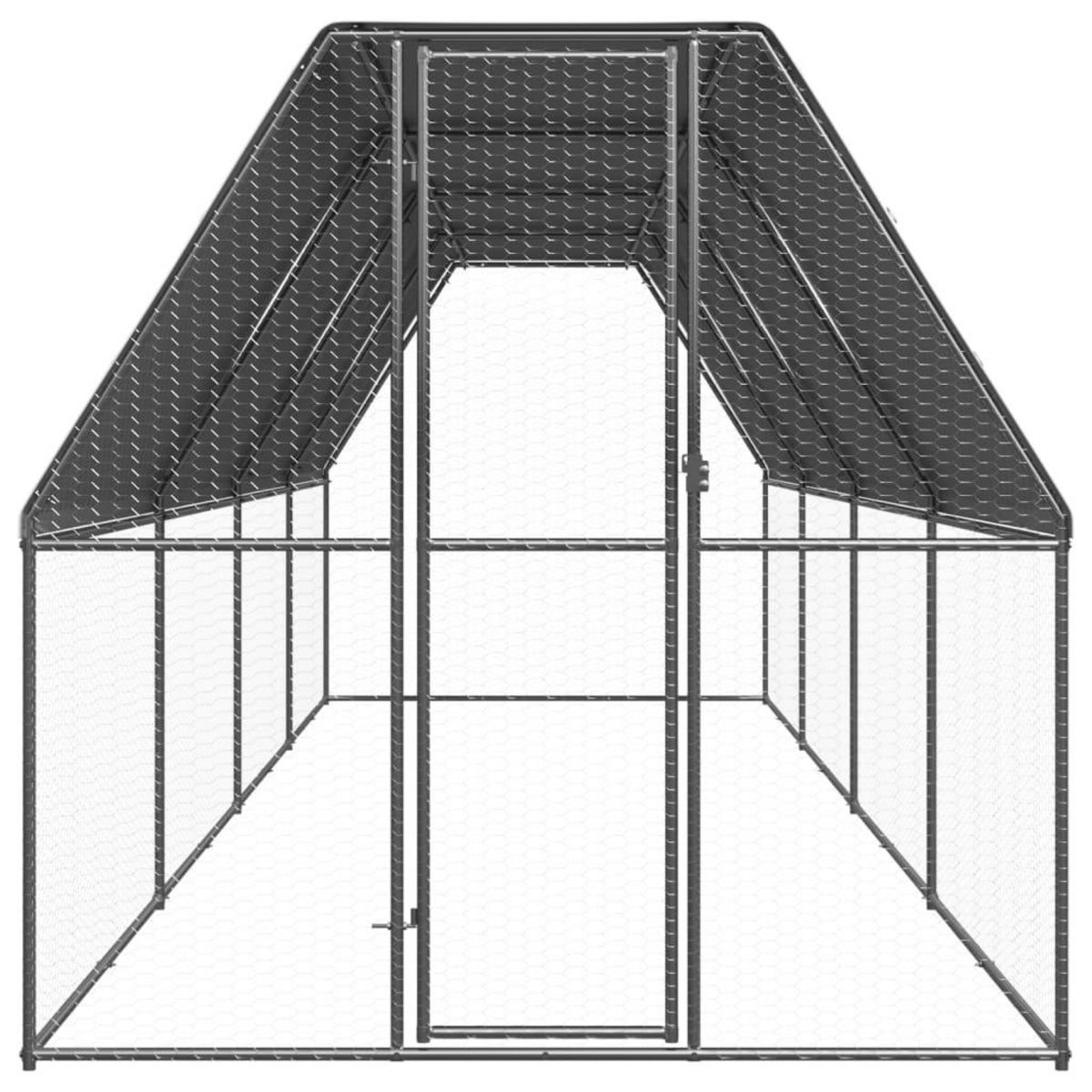 VIDAXL Poulailler d'exterieur 2x8x2 m Acier galvanise