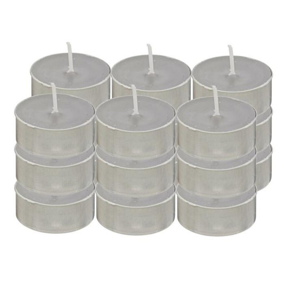 ATMOSPHERA Lot de 18 Bougies Chauffe-Plat  Hugo  3,7cm Gris Clair