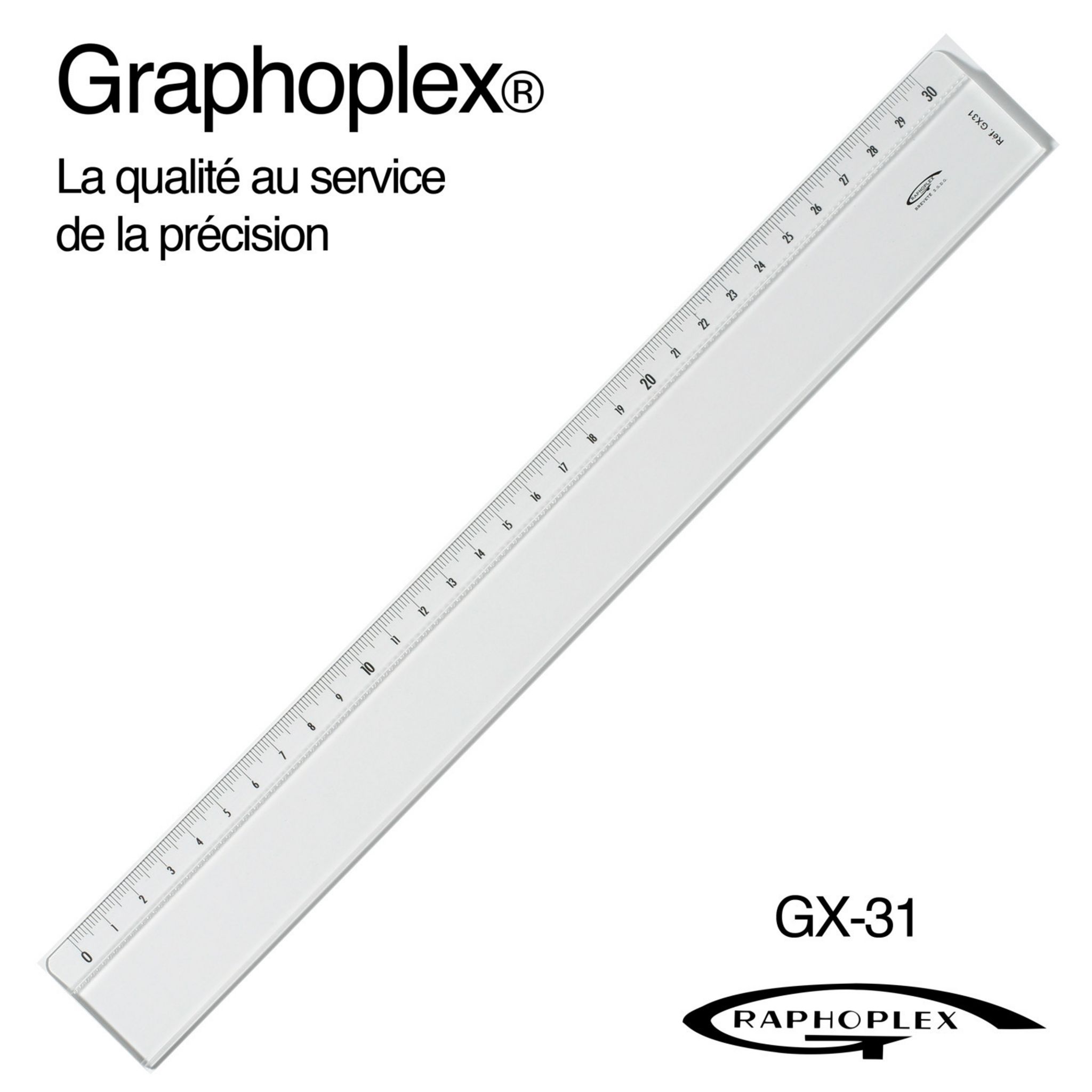 Graphoplex Règle Transparente 1 Biseau + Bosselage 30 Cm Pas Cher ...