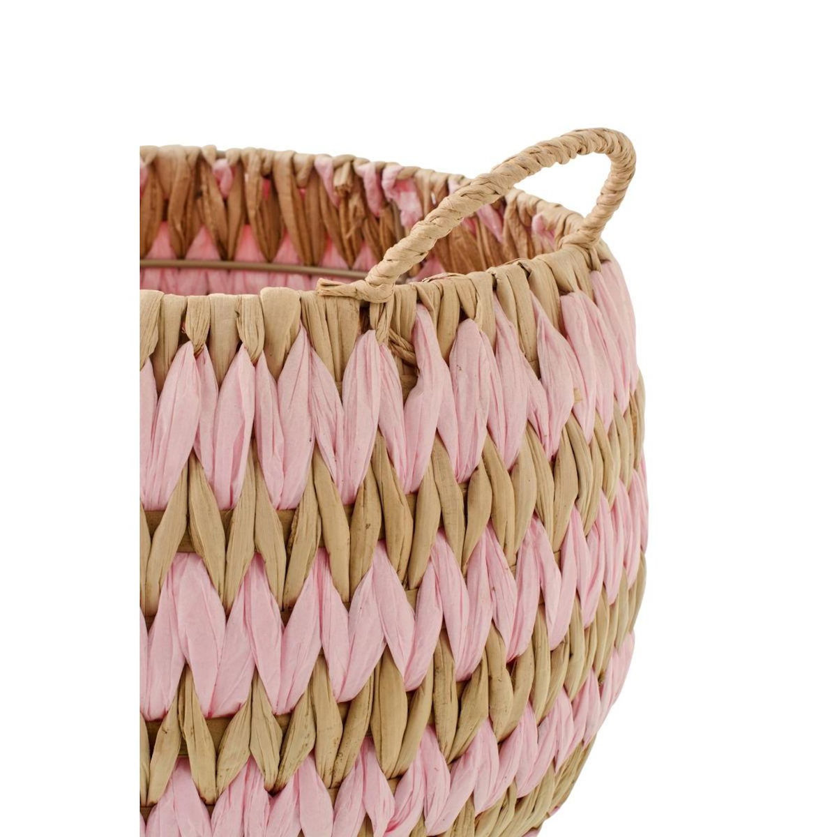 Paris Prix Lot de 3 Paniers de Rangement  Carson  40cm Naturel & Rose