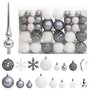 Voir la diapositive 1 : VIDAXL Ensemble de boules de Noël 111 pieces blanc et gris polystyrene