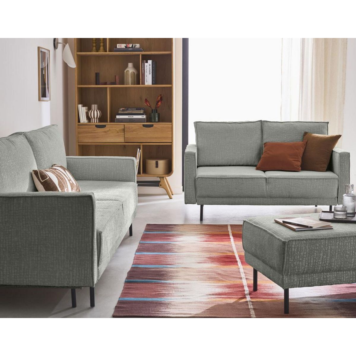 LISA DESIGN Charlie - canapé droit 2 places - en tissu velours relief