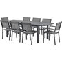 Voir la diapositive 6 : MARKET24 Table de jardin extensible 6 a 8 personnes - Structure et plateau en aluminium - L 180-240 x P 90 x H 75 cm