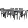 Voir la diapositive 6 : MARKET24 Table de jardin extensible 6 a 8 personnes - Structure et plateau en aluminium - L 180-240 x P 90 x H 75 cm
