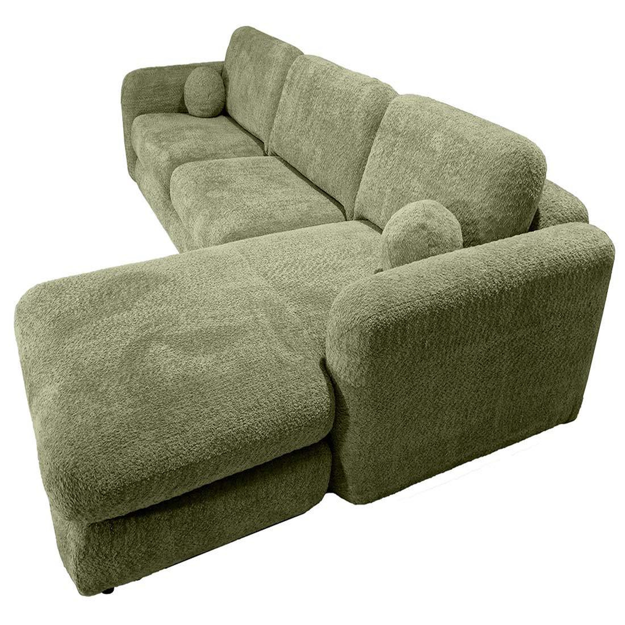 Voir la diapositive 5 : BEST MOBILIER Rachel - canapé d'angle droit 4 places en tissu bouclette