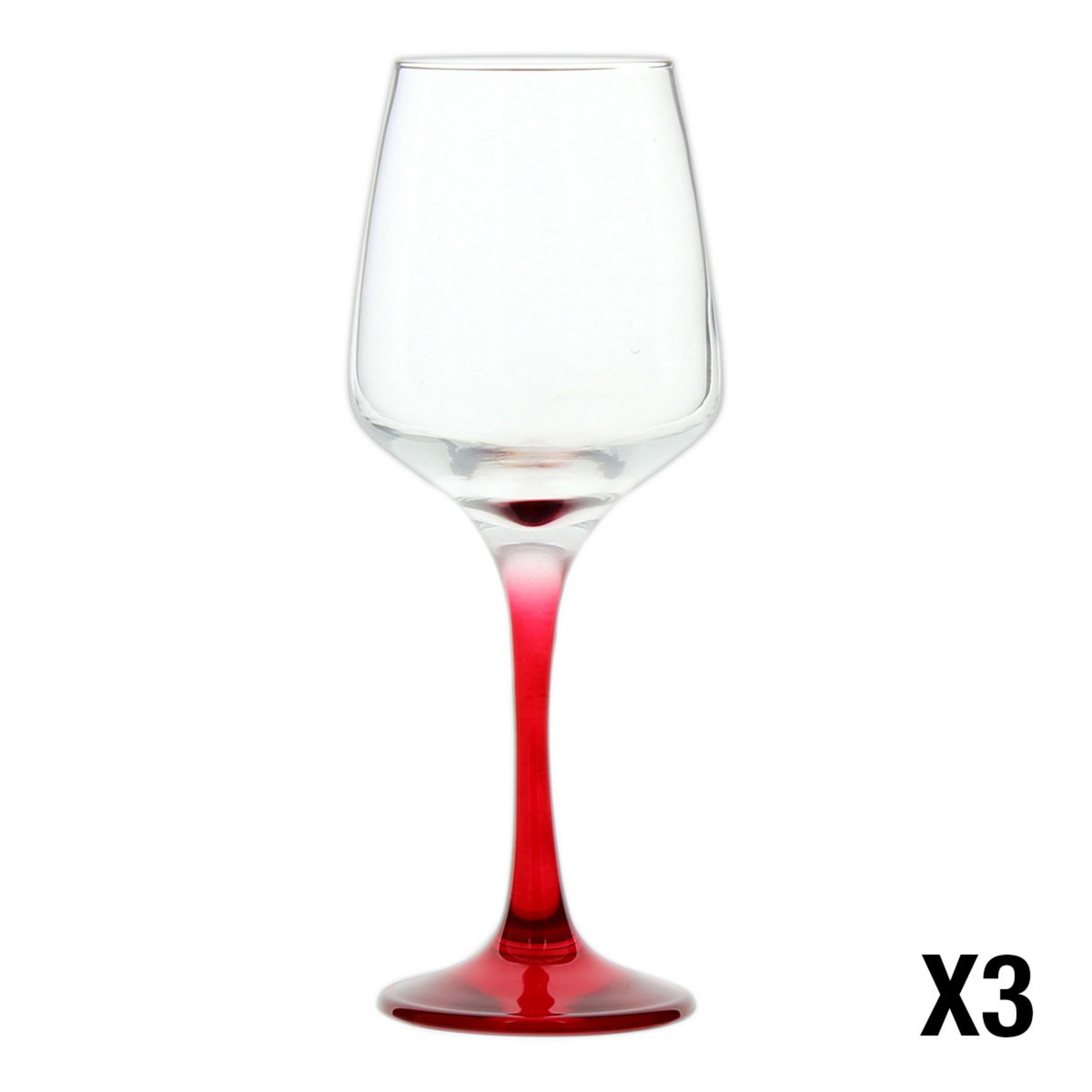 Lot 3 verres à eau PIED ROUGE