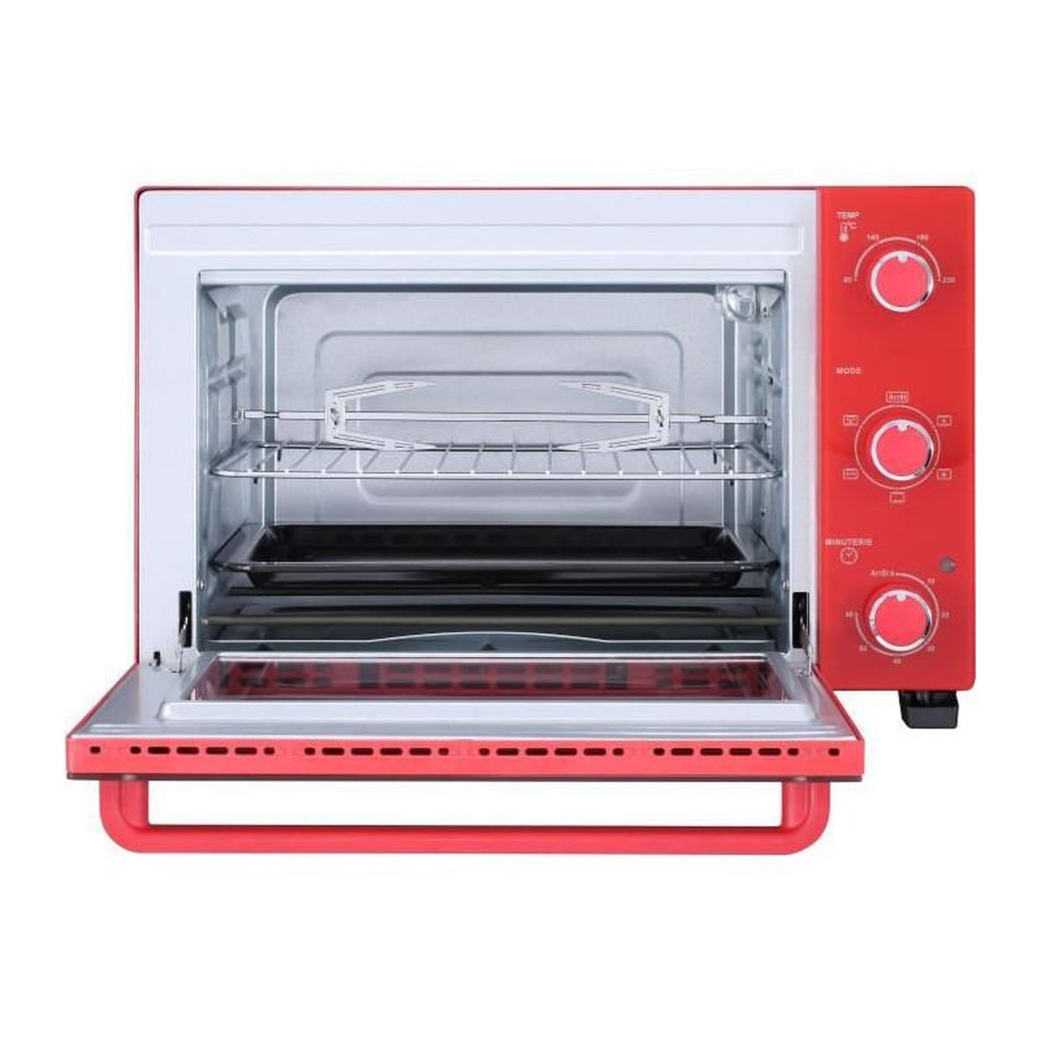 Voir la diapositive 4 : CONTINENTAL EDISON CONTINENTAL EDISON CEMF35R - Minifour electrique 35L rouge  - 1500W - Rotissoire, Convection naturelle