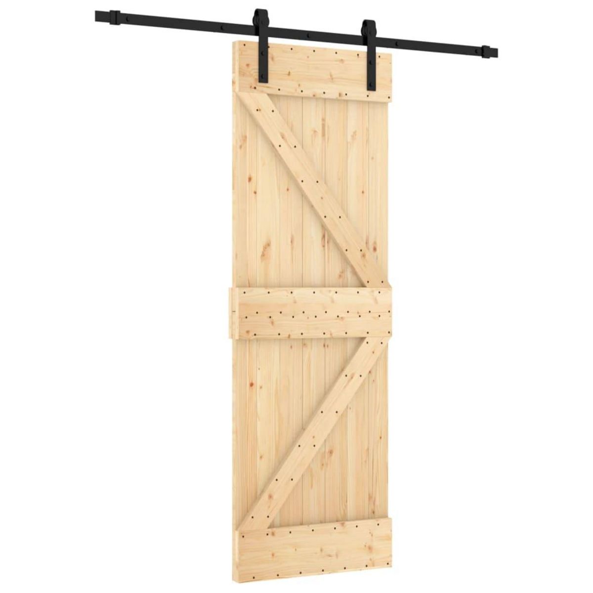 VIDAXL Porte coulissante et kit de quincaillerie 70x210 cm pin massif