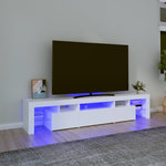 VIDAXL Meuble TV avec lumieres LED Blanc 200x36,5x40 cm
