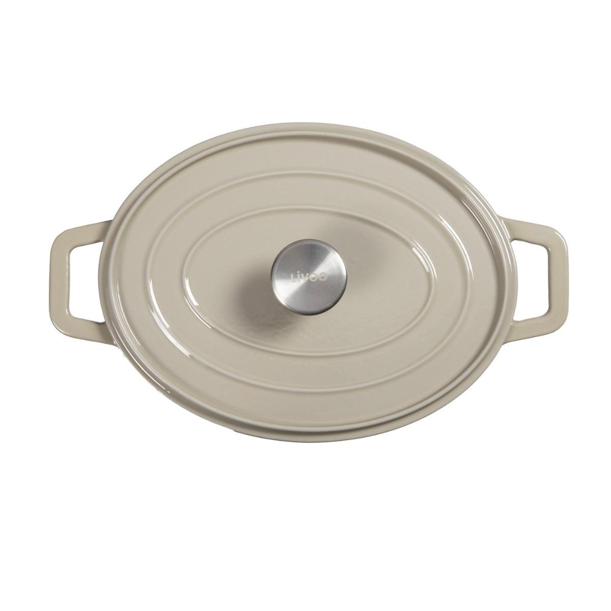 Voir la diapositive 4 : LIVOO Cocotte ovale en fonte 29cm beige - mep129g